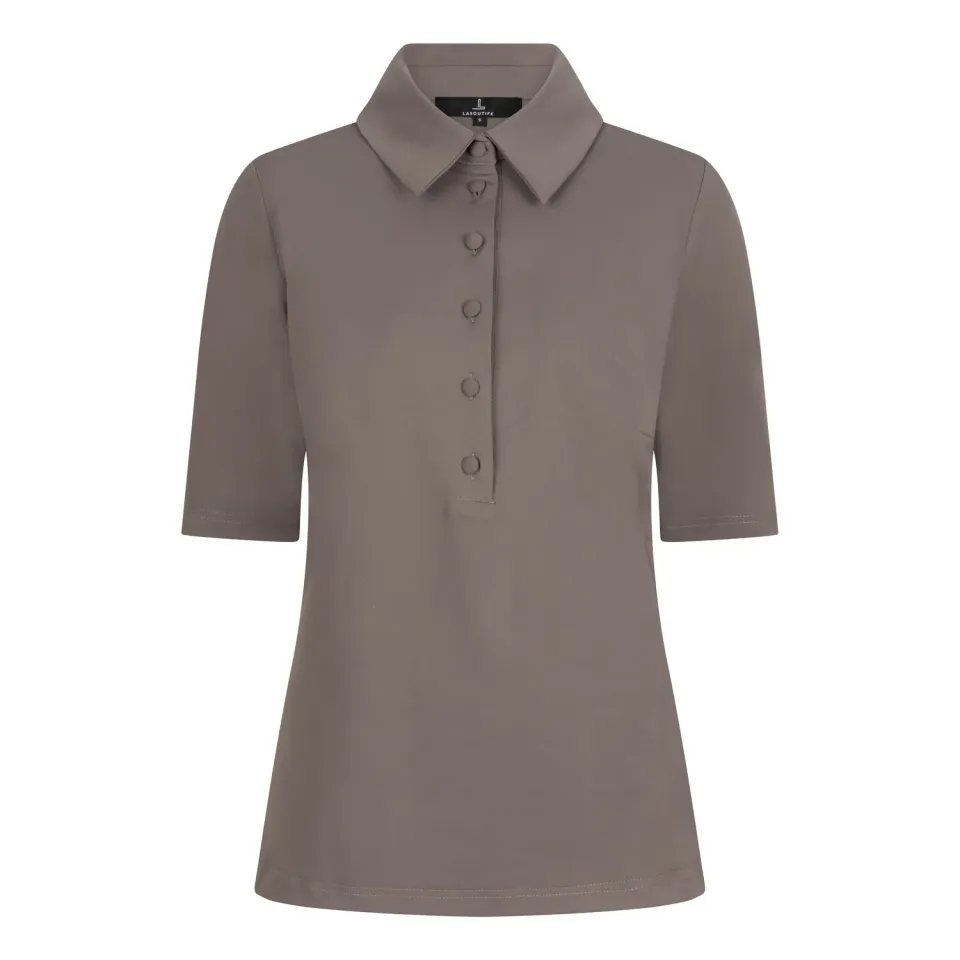 Laboutiek Chic Polo taupe travel dames polo