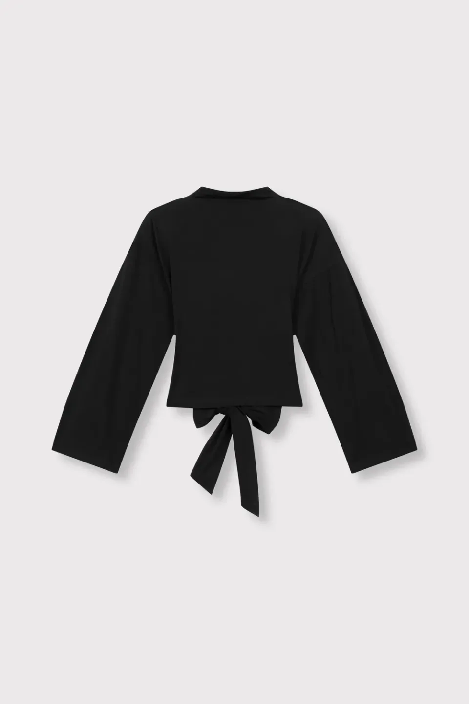 Amiek Feather longsleeve top zwart katoen S
