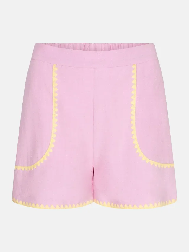 Amiek Enola short lavendel pink linnenlook 37 cm