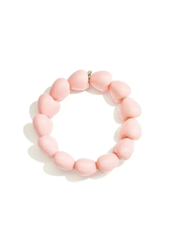 LOVEDRUNKY Hartjes armband roze 17 cm