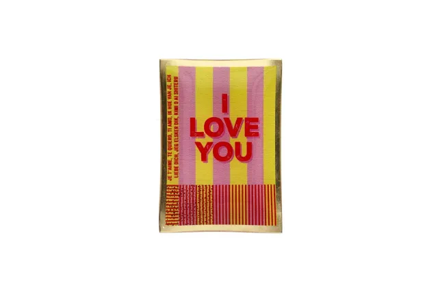 Amiek Loveplate I Love You schaaltje M glas geel