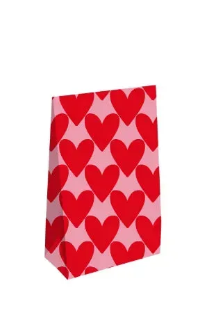 Amiek Hartjes giftbag XL roze rood 13 cm