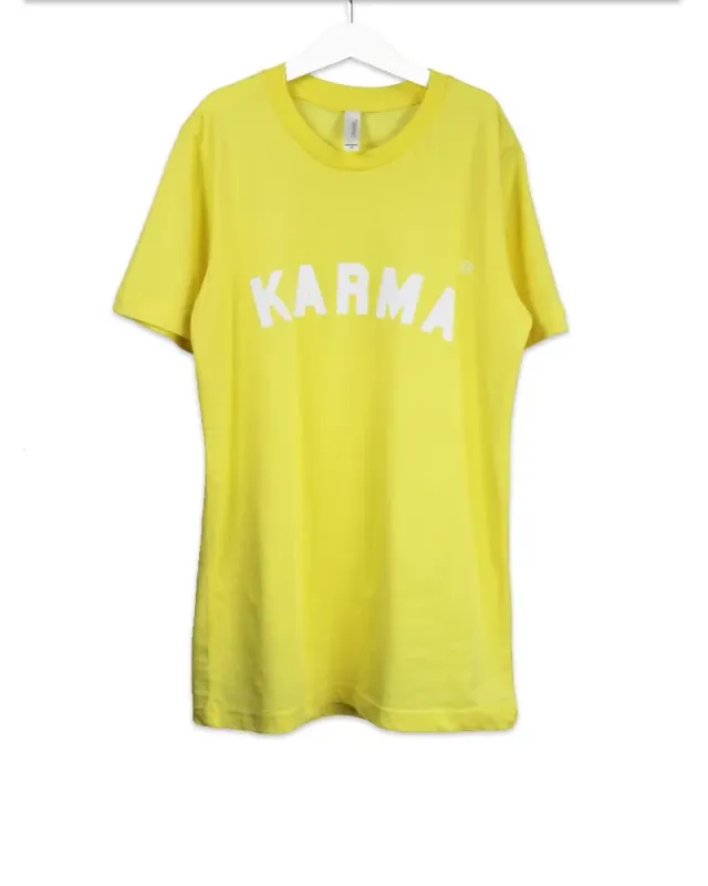 LOVEDRUNKY Karma T-shirt geel katoen