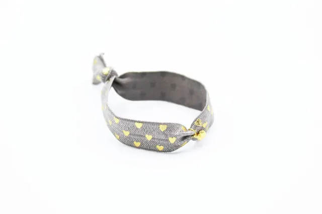 LOVEDRUNKY Stretch armband hart goud kralen