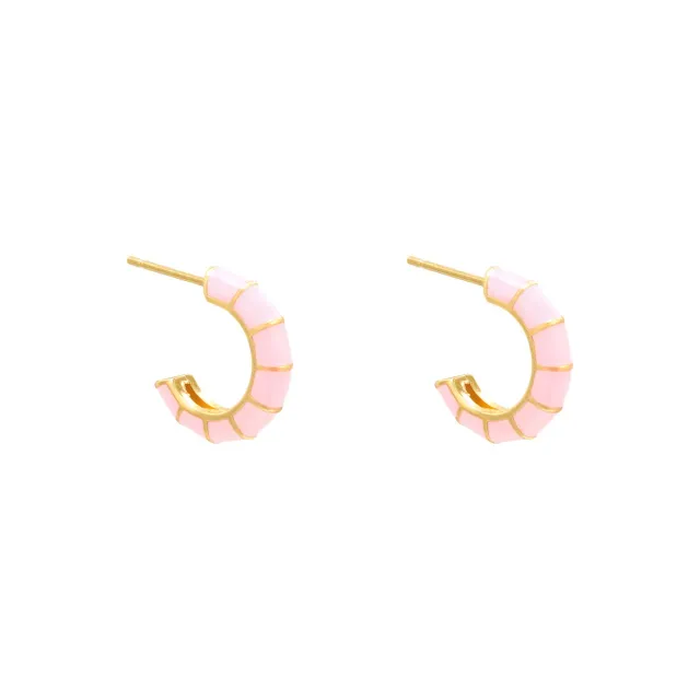 LOVEDRUNKY Wrap oorbel goud-roze 1,3 cm earparty