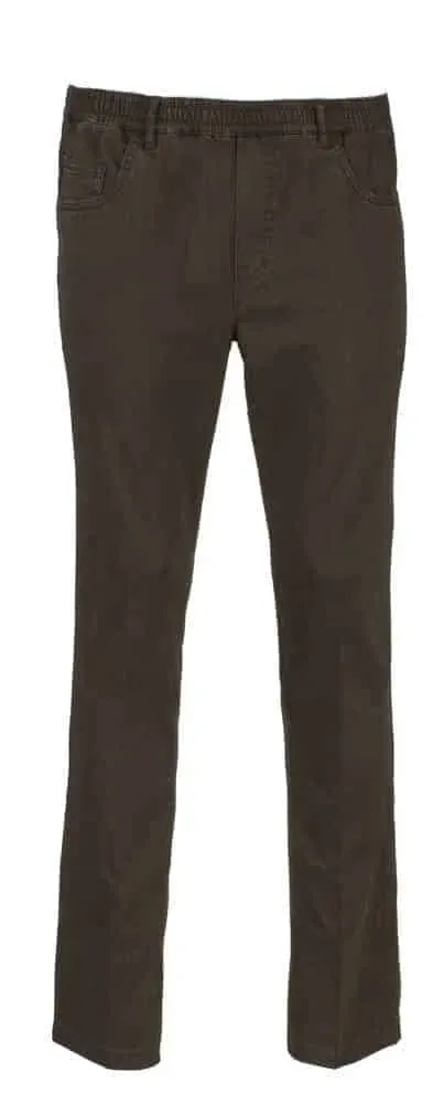 Seniorenkleding Niels heren pantalon tabacco katoen