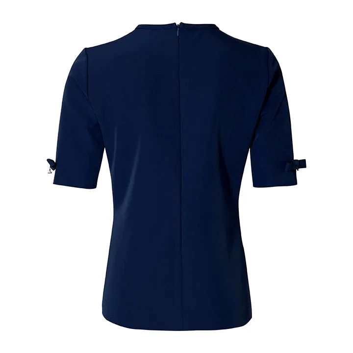 Laboutiek Clean Tee With Bows top marineblauw strik