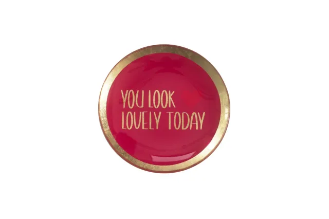 Loveplate S schaaltje you look lovely today glas