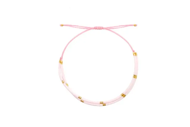 LOVEDRUNKY Kralen armband light pink verstelbaar