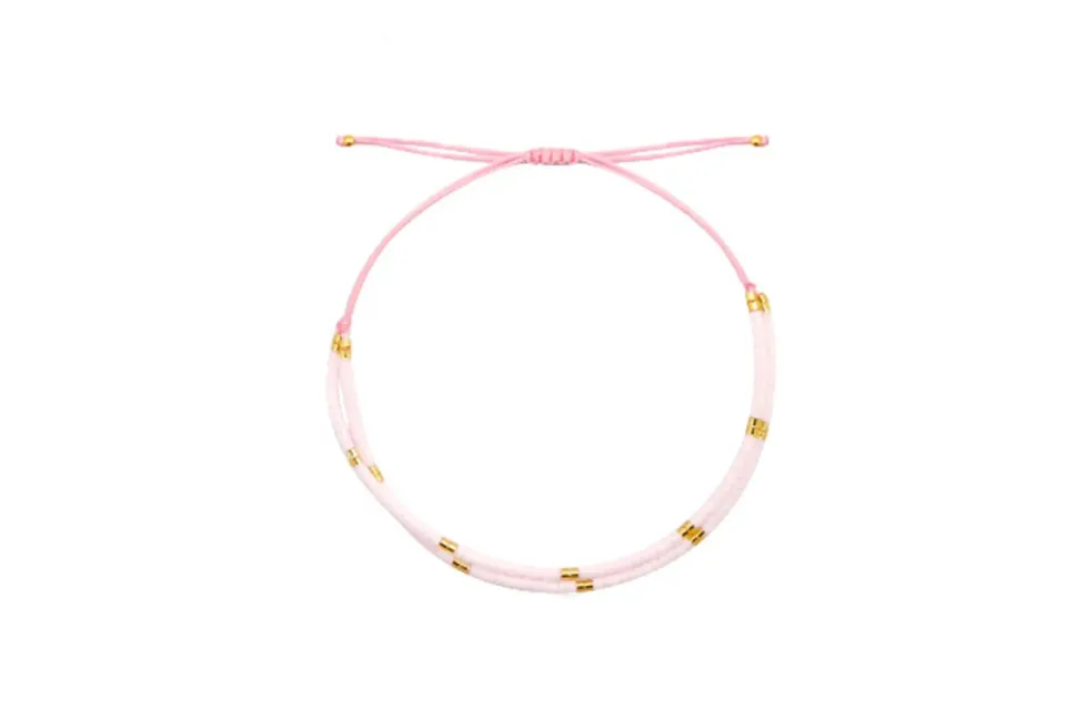 LOVEDRUNKY Kralen armband light pink verstelbaar