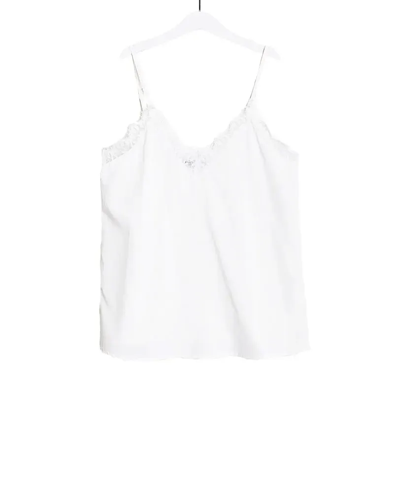 LOVEDRUNKY Kant Singlet Wit Verstelbare Bandjes