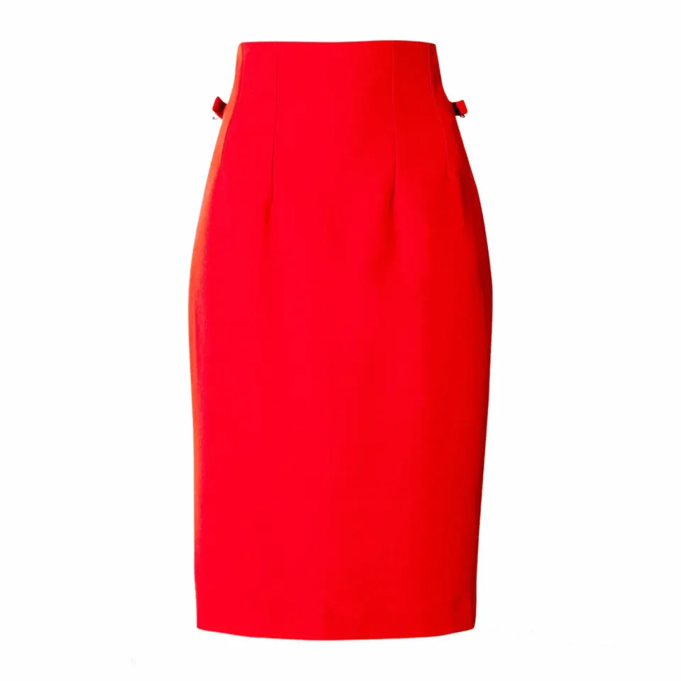 Laboutiek Pencil kokerrok rood hoge taille