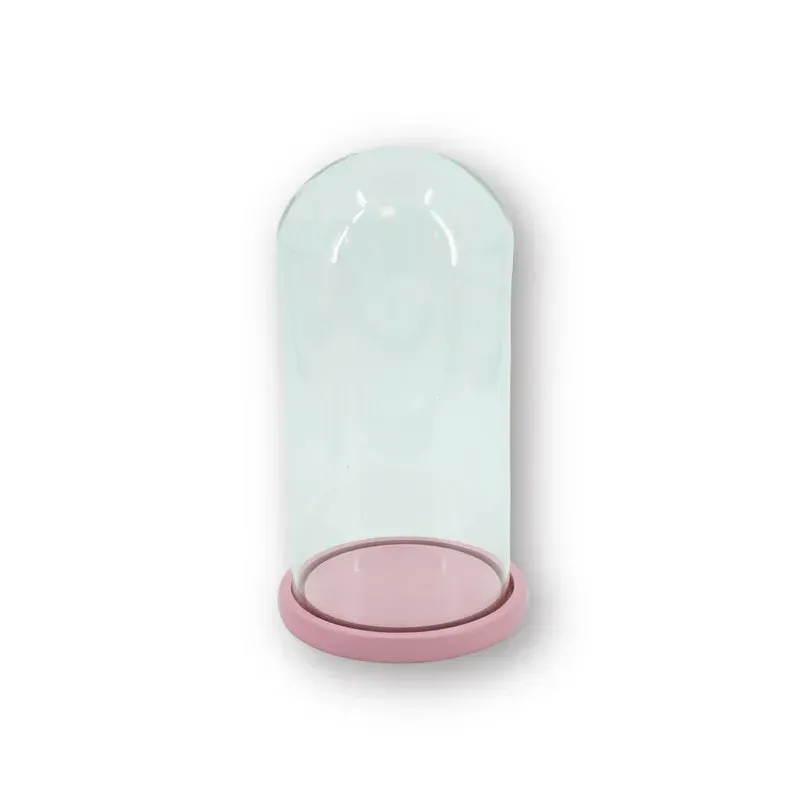 Amiek Stolp Groot glazen stolp lichtroze 32 cm