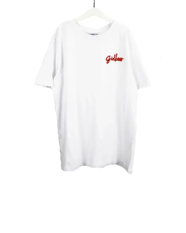 LOVEDRUNKY T-shirt Girlboss shirt rood borduursel