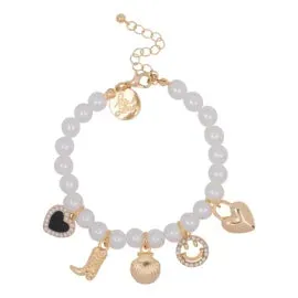 Noor Pearl Pair armbanden set van 2 parel goud
