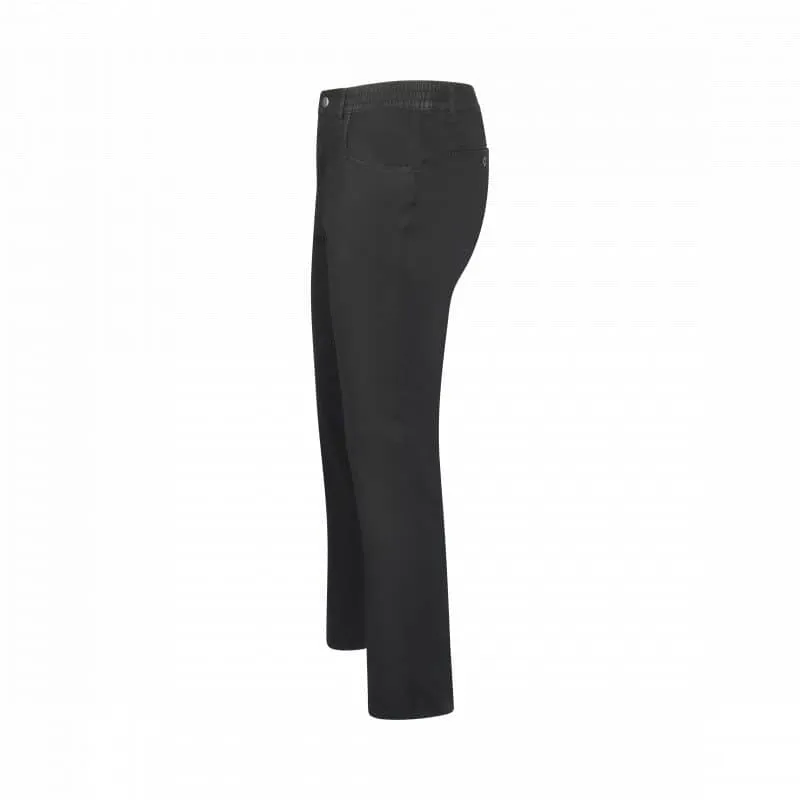 Seniorenkleding Mario heren pantalon katoen zwart elastiek
