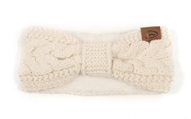 Amiek Aspen hoofdband naturel gebreid