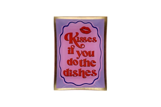Amiek Loveplate Kisses M schaaltje glas rood decoratie