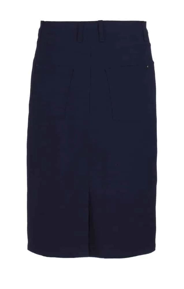 Inizia Lavijn rok donkerblauw stretch gevoerd