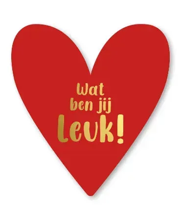Amiek Wat ben jij leuk wenskaart hartvorm A6