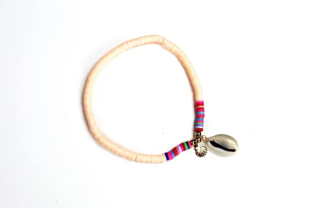 LOVEDRUNKY Schelp armband zalm zomer armcandy