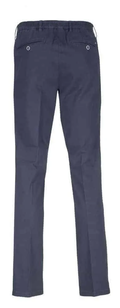 Seniorenkleding Mario E+knoop heren pantalon marine blauw katoen