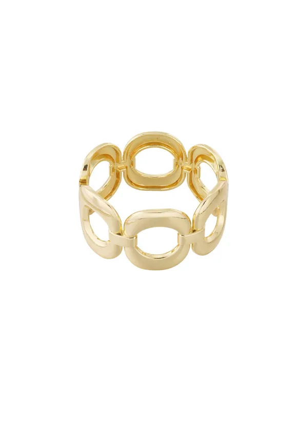 LOVEDRUNKY Bangle Oval armband goud elastisch
