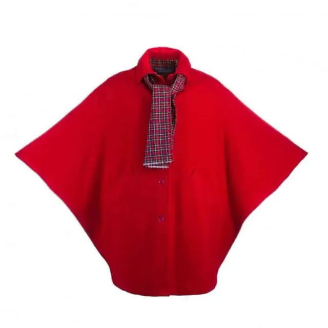 Seniorenkleding rolstoelcape rood cerise warm