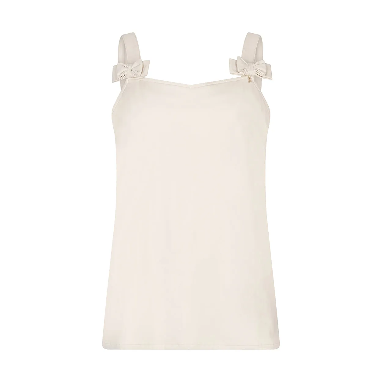 Laboutiek Amie Top light beige V-hals strikjes