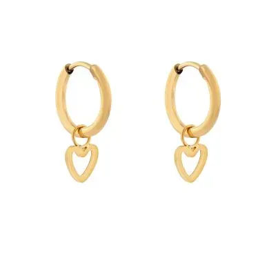 Essentialistics Open Heart oorbellen staal 10 mm