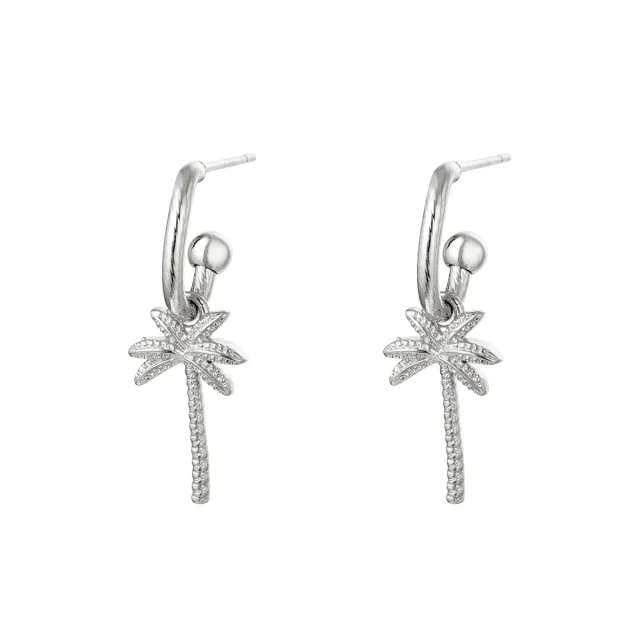 LOVEDRUNKY Beachy Palm oorbellen zilver