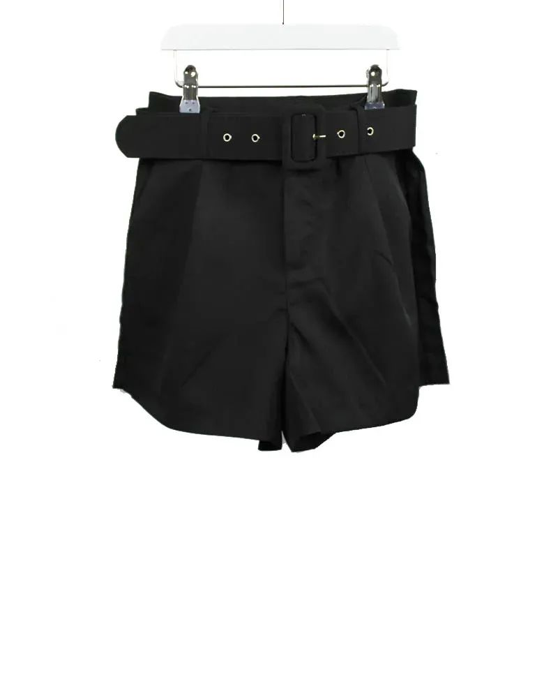 LOVEDRUNKY Short Suit short zwart met riem