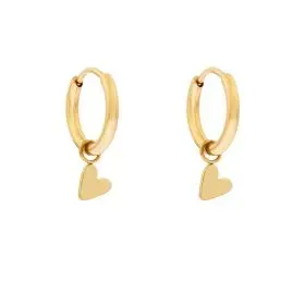 Essentialistics Tilted Heart oorbellen staal waterproof