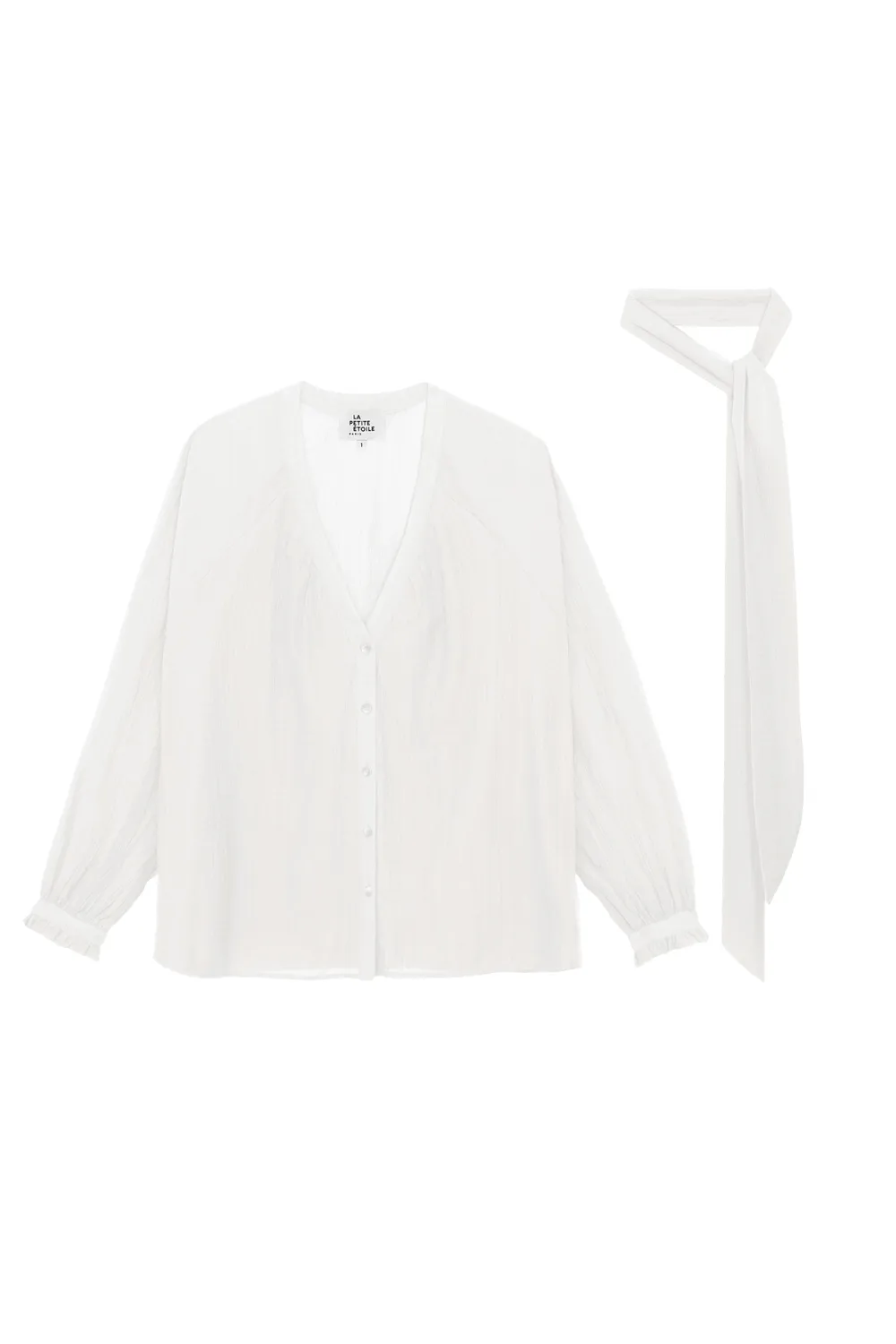 La Petite Etoile Bertino blouse ecru ruim transparant