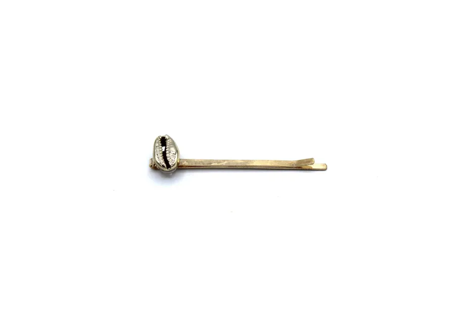 LOVEDRUNKY Schelp haarspeld goud 7 cm