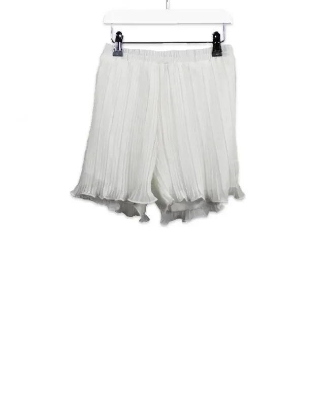LOVEDRUNKY Plissé Short Wit Luchtig Wijdvallend