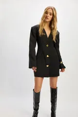 Refined Department Blazerdress Star jurk zwart