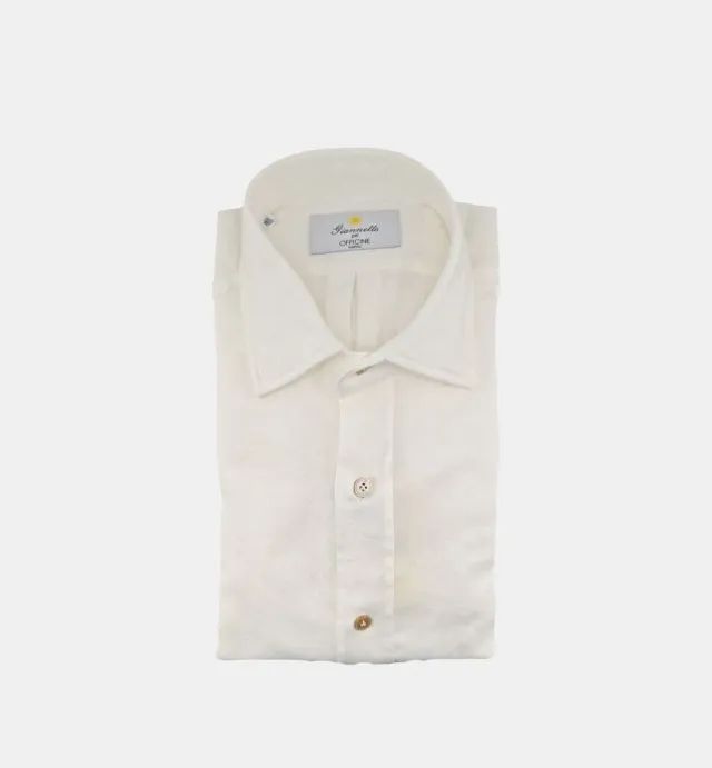 Officine Napoli FW404 A2250C 4703 overhemd ivoor katoen