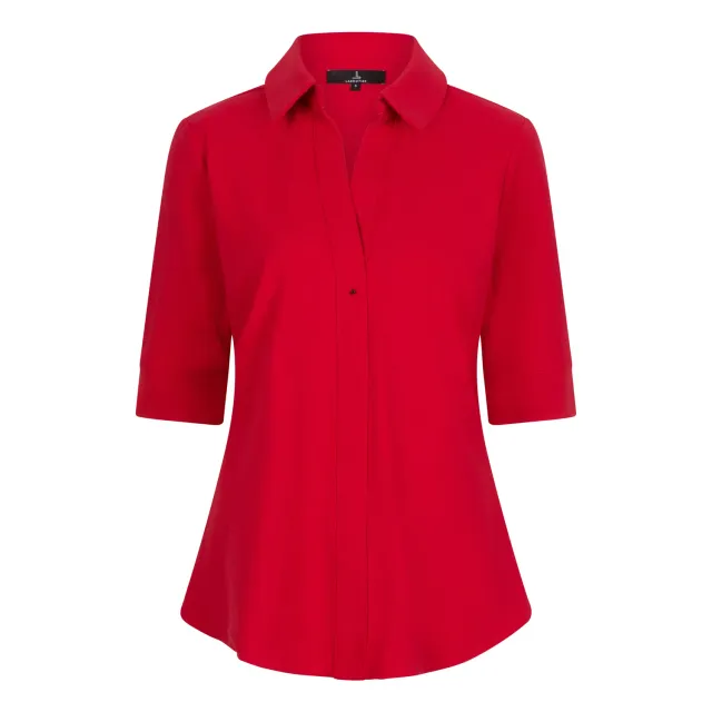 Laboutiek Travel Ivanka Short Sleeve blouse rood stretch