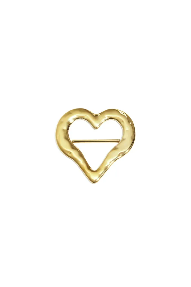 Amiek Bubbly Heart sjaalklem goud 4,4 cm
