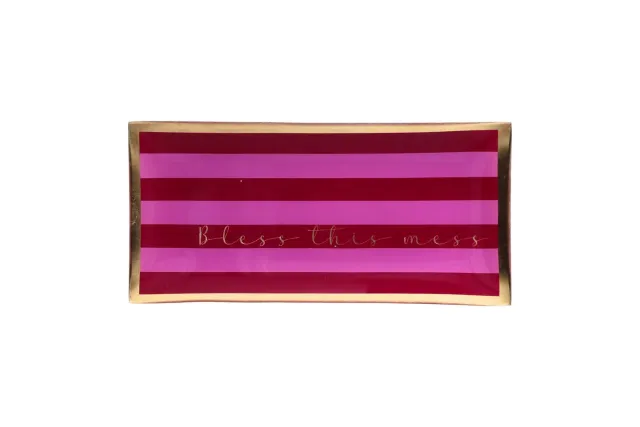 Amiek Loveplate Bless This Mess L schaaltje roze glas