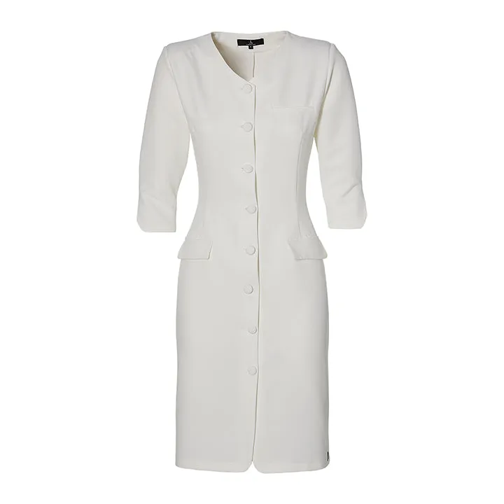 Laboutiek The Button Dress off-white recht stretch