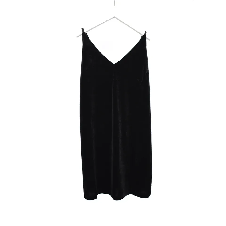LOVEDRUNKY Velvet jurk zwart fluweel verstelbaar