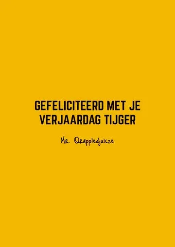 Amiek Gefeliciteerd Tijger wenskaart A6 blanco