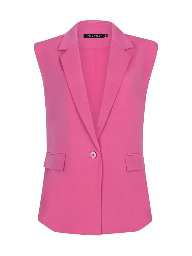 Amiek Lima berry pink gilet mouwloos