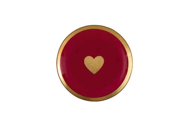Amiek Loveplate M schaaltje hart roze glas
