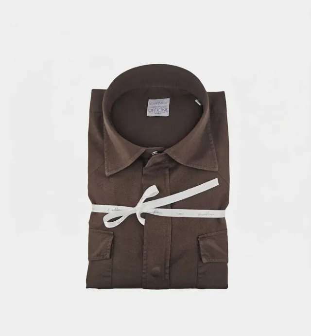 Officine Napoli Pisano Luca overhemd moro katoen
