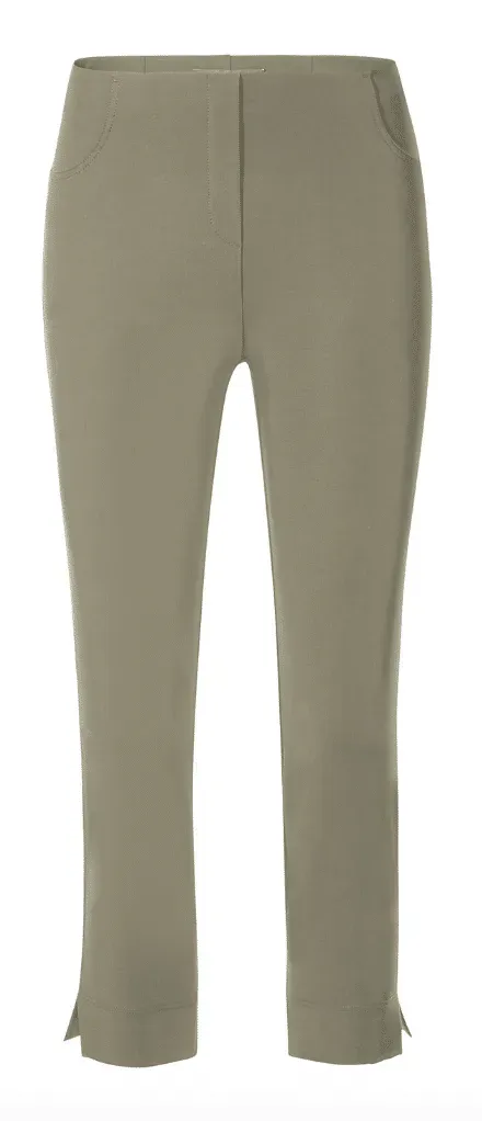 Stehmann Loli pantalon khaki groen Tencel stretch
