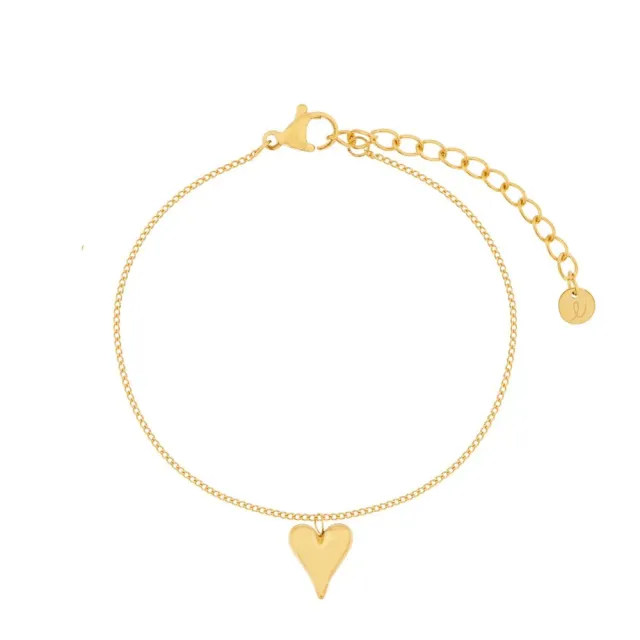Essentialistics Dangling Heart armband goud – staal