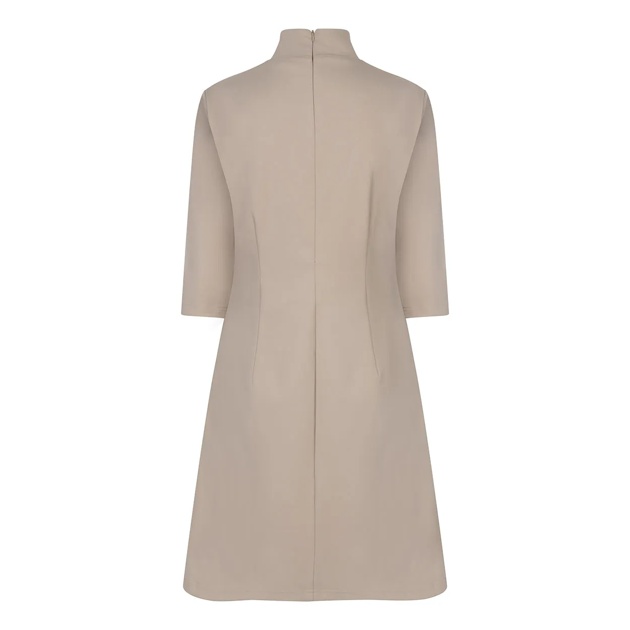 Laboutiek Solene Turtleneck jurk taupe gevoerd
